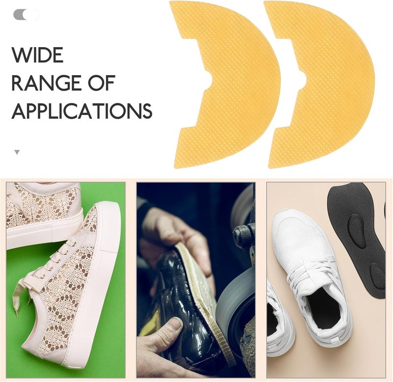 5 Pairs Self-Adhesive Shoe Repair Heel Pads Rubber Anti-Slip Sole Protectors Sturdy Heel Repair Kit for Basketball Shoes and Boots Size 44-45 - Image 4