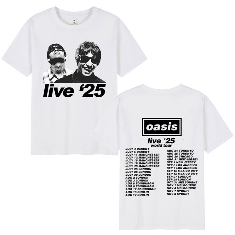 British Rock Band O-Oasis Live 25 Tour T-Shirts Mens Womens C - Image 4