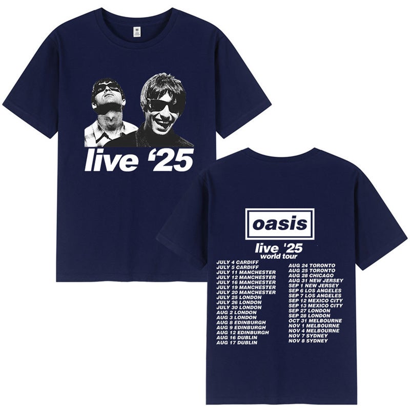 British Rock Band O-Oasis Live 25 Tour T-Shirts Mens Womens C - Image 3