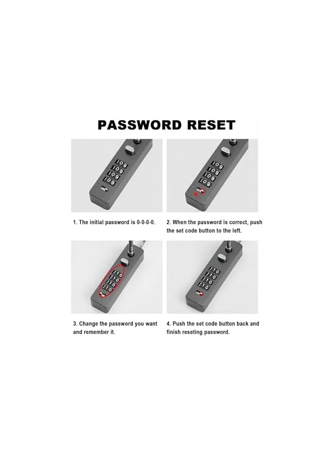 PROMASS Cable Locks, 23-3/5 Inch Length Steel Cable Rope 4-Digit Combination Lock with Resettable Code for Bikes, Lockers, File Cabinets, Wardrobes, Small Fences - Image 4