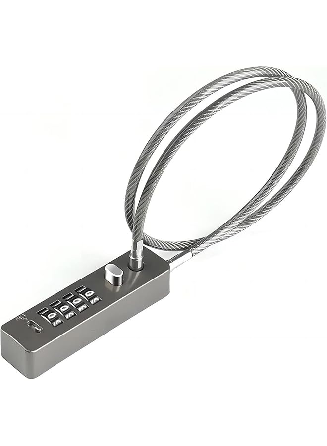 PROMASS Cable Locks, 23-3/5 Inch Length Steel Cable Rope 4-Digit Combination Lock with Resettable Code for Bikes, Lockers, File Cabinets, Wardrobes, Small Fences - Image 1