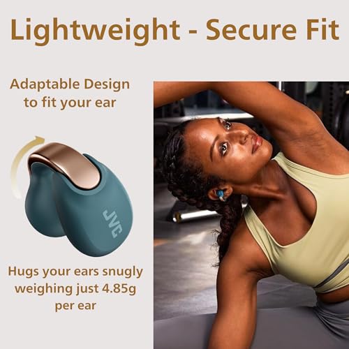 JVC Nearphones Open Ear True Wireless Headphones - Open Ear Earbuds - Bluetooth 5.3-24H Playback - IPX4 Water Resistant - Built-in Mic - Awareness & Comfort - Ear Clip Earbuds - HANP1T - Image 4