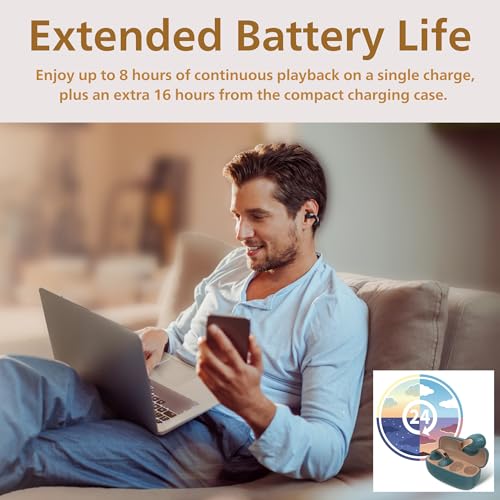 JVC Nearphones Open Ear True Wireless Headphones - Open Ear Earbuds - Bluetooth 5.3-24H Playback - IPX4 Water Resistant - Built-in Mic - Awareness & Comfort - Ear Clip Earbuds - HANP1T - Image 5