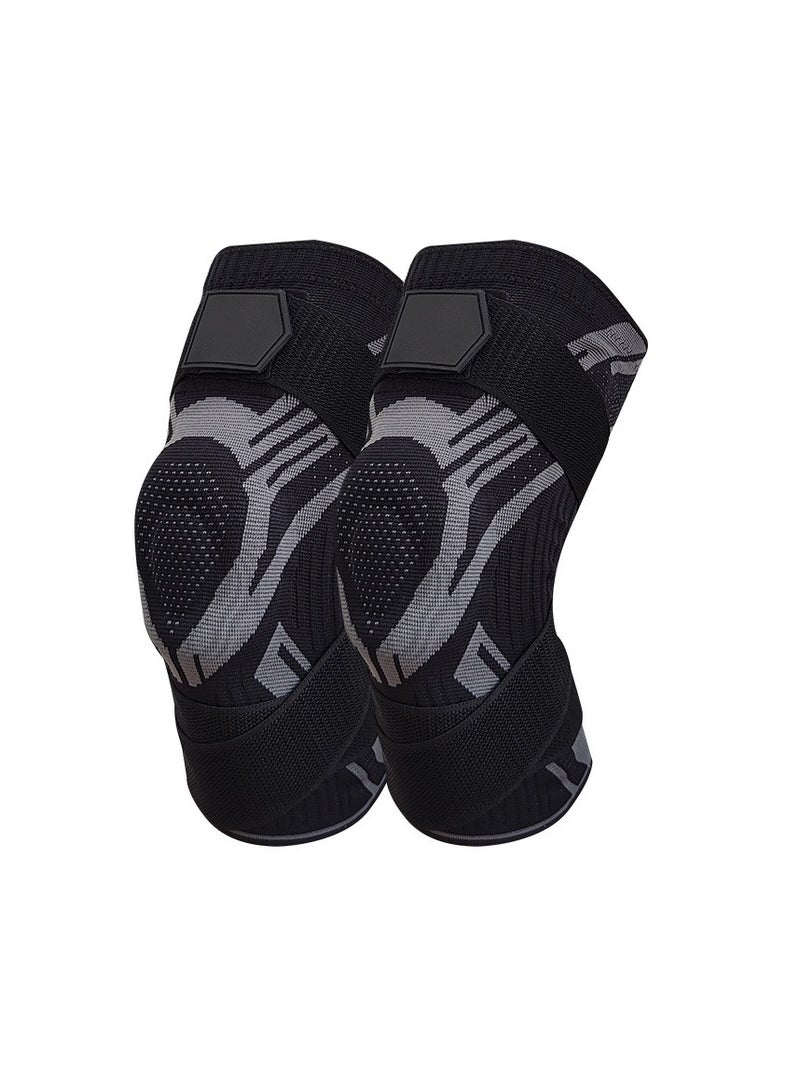 دعامة الركبة السيليكون الاحترافية، دعامة الركبة للرجال، دعامة الركبة النسائية، مناسبة للجري، الرباط الصليبي الأمامي، المفاصل، مناسبة للأشخاص الذين محيط الركبة العلوي 47-56 سم - قطعتين