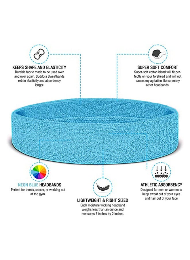 Generic Headband / Wristband Set - Sports Sweatbands For Head And Wrist (Blue)  - Image 2