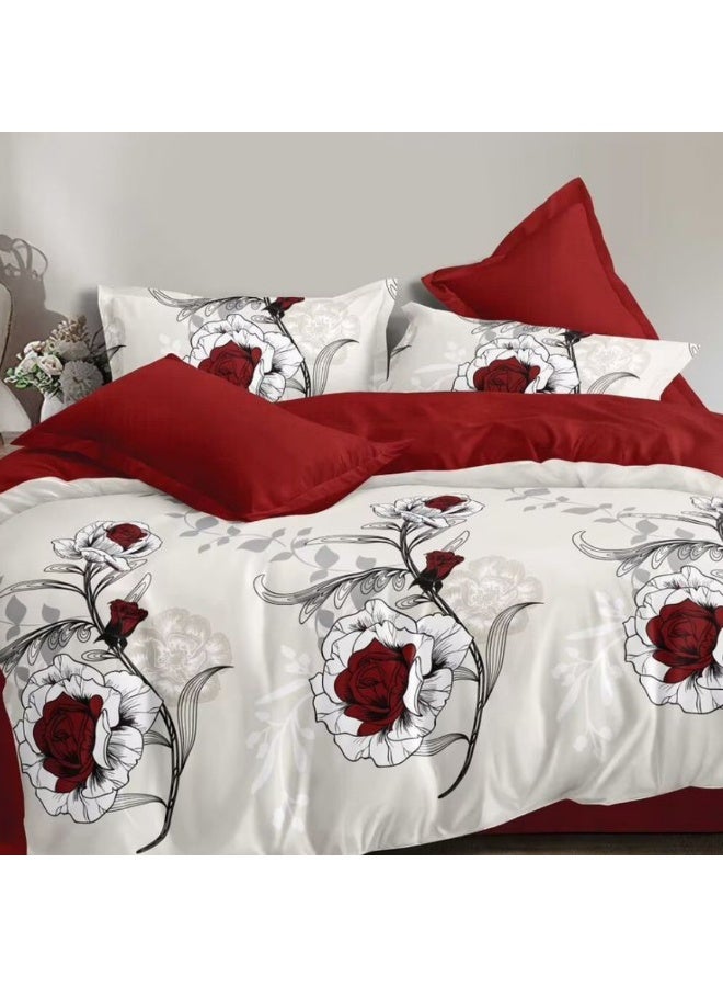 SMART HOME 4-Piece Single Bed Set with Luxurious Filling – Includes a Quilted Comforter, Fitted Sheet, 1 Pillowcase, and 1 Square Cushion Cover – Soft and Comfortable Single Bed Set for Sleeping – Suitable for Bedrooms and Hotels – All-Season Sleeping Set – Quilt Size: 230x170 cm – Made from High-Quality Microfiber - Image 3