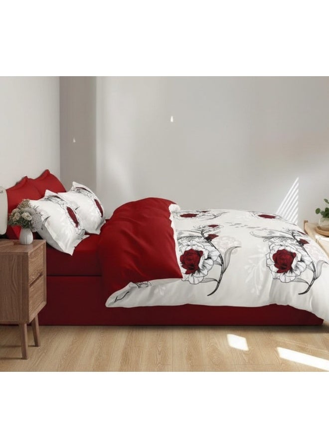 SMART HOME 4-Piece Single Bed Set with Luxurious Filling – Includes a Quilted Comforter, Fitted Sheet, 1 Pillowcase, and 1 Square Cushion Cover – Soft and Comfortable Single Bed Set for Sleeping – Suitable for Bedrooms and Hotels – All-Season Sleeping Set – Quilt Size: 230x170 cm – Made from High-Quality Microfiber - Image 4