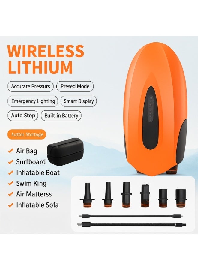 Wireless & Car-Powered Electric Air Pump for SUP, Kayak & Camping, 12000mAh Battery, Fast Inflator/Deflator with Storage Bag - Image 1