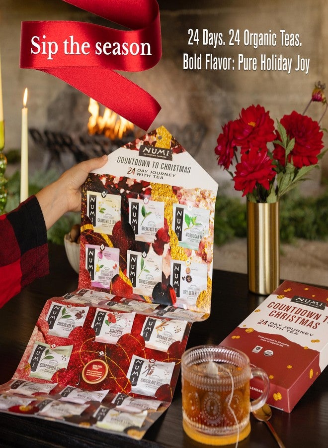 Numi Organic Tea Advent Calendar 2024, Countdown to Christmas, 24 Tea Bags, Gift Set - Image 2
