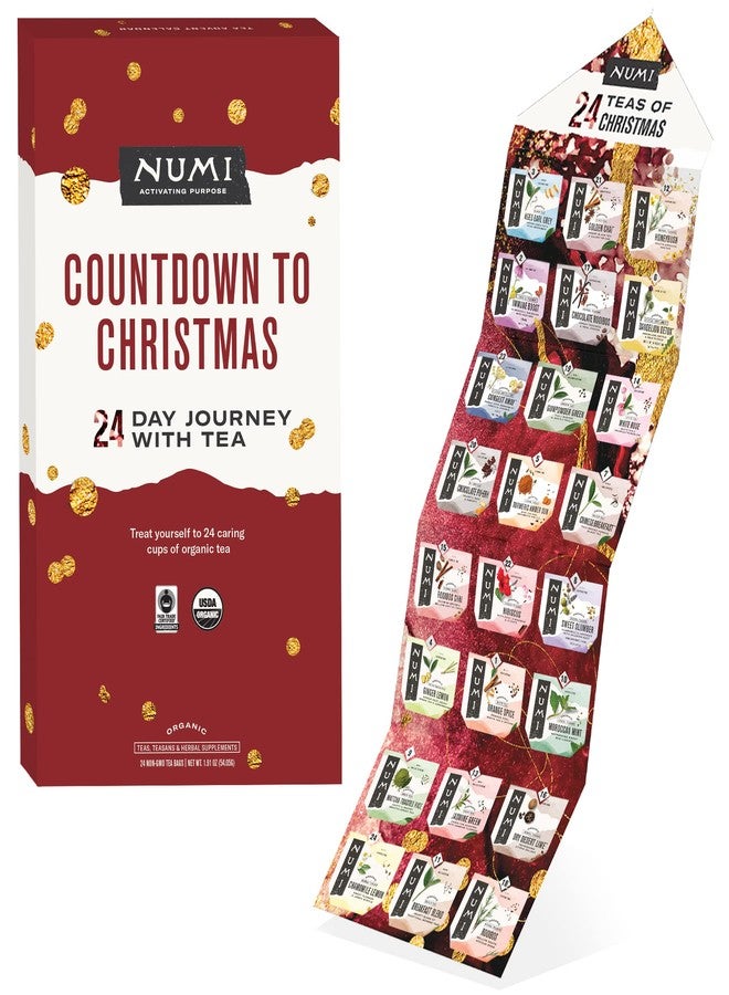 Numi Organic Tea Advent Calendar 2024, Countdown to Christmas, 24 Tea Bags, Gift Set - Image 1