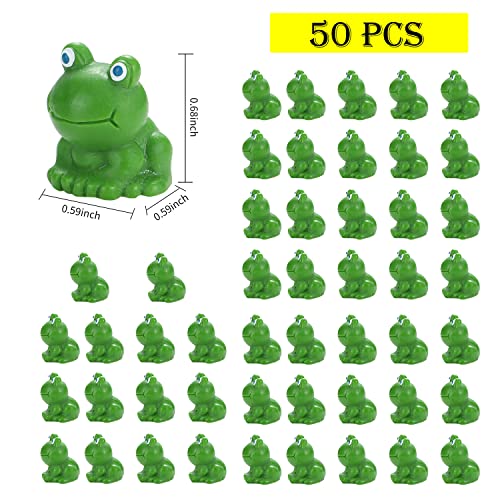 EKisemio 50 Pcs Mini Frog Garden Decor | Green Frog Figurines | Miniature Home Décor | Tiny Plastic Frogs | Fairy Garden Decor - Image 2