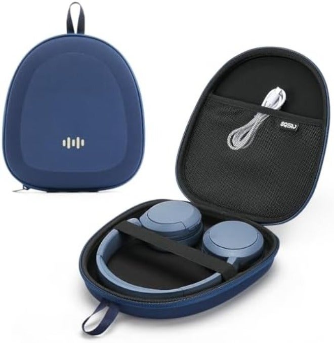 SQERO Headphone Case Hard Shell Super-Slim for Sony/JBL/Bose/Soundcore Anker/BERIBES KVIDIO TOZO JLab Over-Ear Headphones Universal Portable Travel Organizer Bag (Black) - Image 1