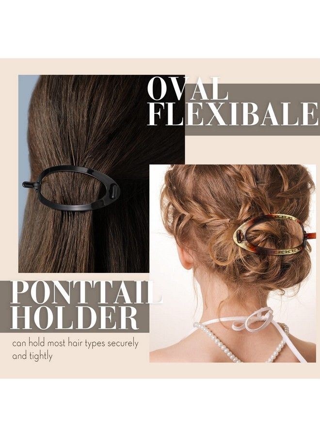 Yilloog 3 Pieces French Hair Barrette Clip Oval French Clips For Hair Flexible Ponytail Holder Plain Strong Grip Closure Barrettes Styling No Metal Hair Accessories For Women Girls 3 Colors - Image 5
