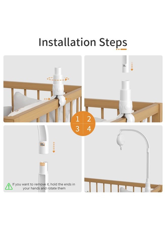 FEISIKE Baby Crib Mobile Arm with Music Box Spin Motor,23 Inch,Volume Control,3 Modes(Turn & Music,Turn Only, Music Only),Nursery Decor Hanger,Holder for DIY Clamp Mobile,35 Lullabies,30 Min Auto-Off - Image 3