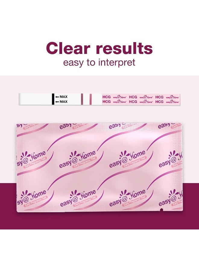 Easy@Home Pregnancy Test Strips Kit Powered By Premom Ovulation Predictor Ios And Android App 20 Hcg Tests - Image 1