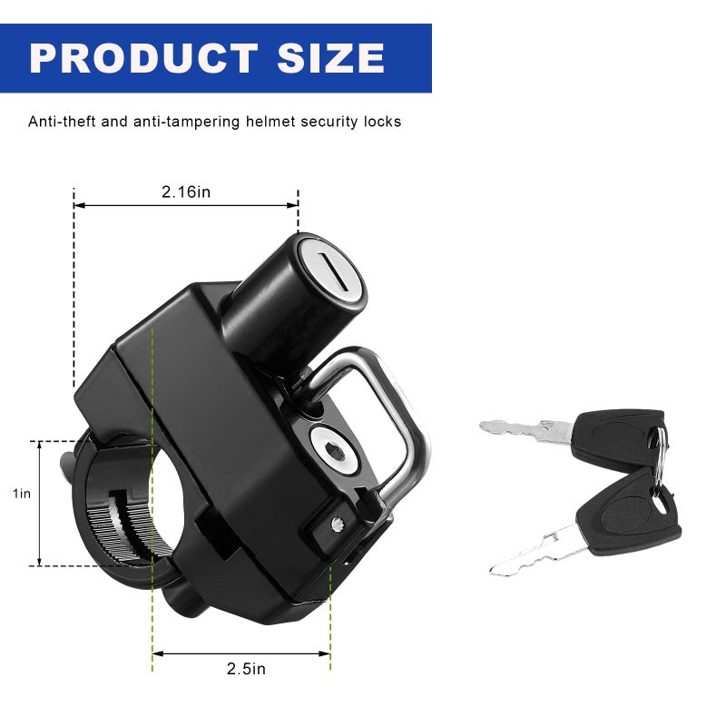 KVAEY Motorcycle Helmet Lock, Aluminum Alloy Anti Theft Helmet Security Locks, Universal Tamper-Proof Helmet Locks for Motorbike Scooter Bike, Motorcycle Accessories (1PCS) - Image 2