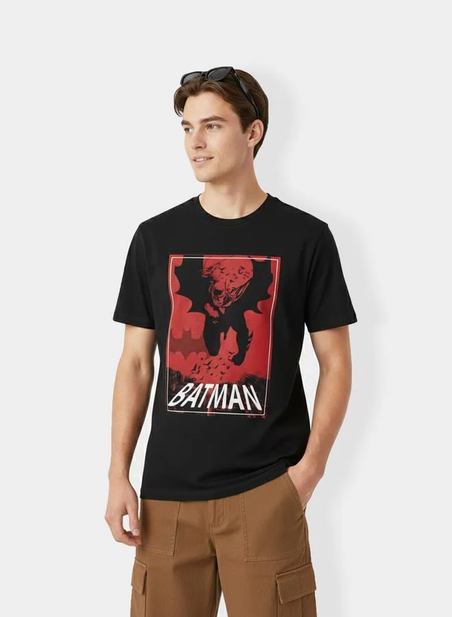 Batman Men Black Batman Graphic Print T-Shirt