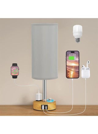 Exclusive For Linen Round Table Lamp Knob Dimmer Switch A C USB Function Bedside Lamp 2 Hole AC-Light Source Power:US Gauge + Special Dimming Bulb-Light Color:Gray Cloth - pzsku/Z90F182C36B0658ABF59BZ/45/1744281309/6f2375a5-4dd8-491f-a296-eecfb957c3c9