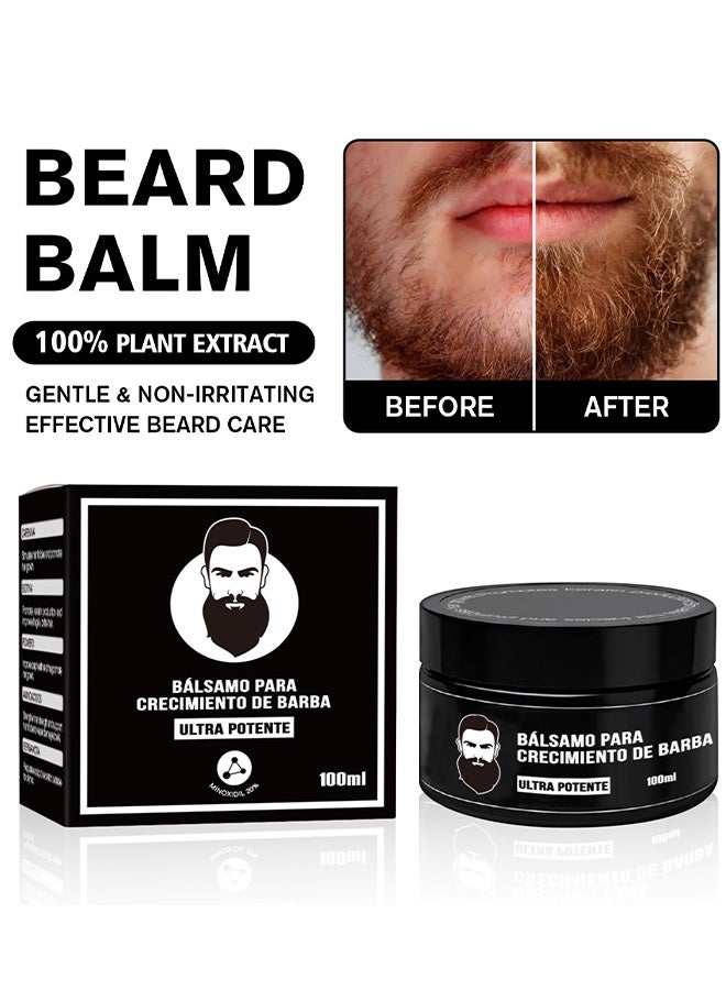 INKEEY Estimulante Para Barba, Bálsamo para Crecimiento De Barba Ultra Potente, Ultra Potente Beard Stimulating Balm, Moisturizes & Strengthens Beard, 100ml/3.5oz - Image 2