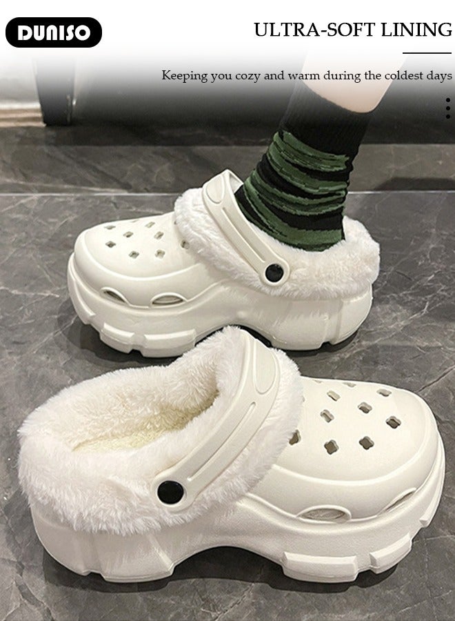 DUNISO House Slippers for Men and Women,Washable Lined Clogs, Fashion Warm Shoes with Thick Sole, Comfortable Home Fuzzy Slippers, Lightweight Non Slip House Shoes For Cozy Indoor Outdoor - Image 5