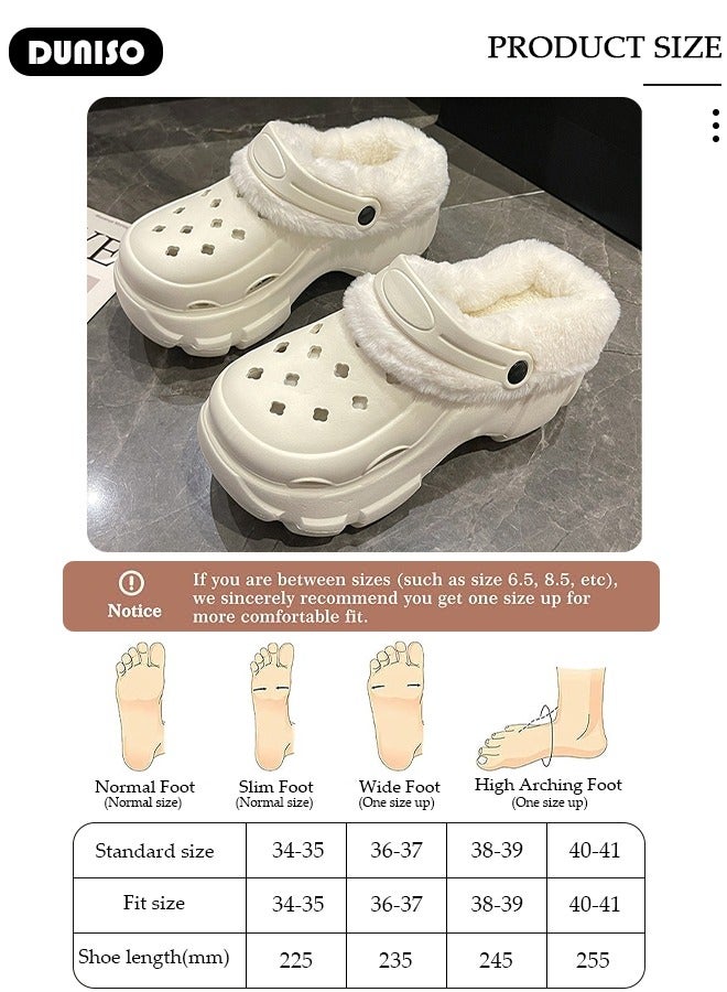 DUNISO House Slippers for Men and Women,Washable Lined Clogs, Fashion Warm Shoes with Thick Sole, Comfortable Home Fuzzy Slippers, Lightweight Non Slip House Shoes For Cozy Indoor Outdoor - Image 4