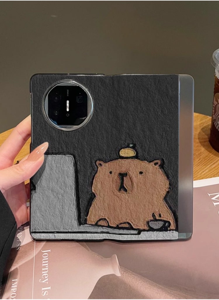 Huawei Matex5 Phone Case New Capybara Work Capybara All Inclusive Flip Leather Case