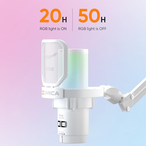 COMICA EJoy Uni Pro Wireless USB Condenser Gaming for PC, PS4, PS5, USB C Phone and Mac, Boom Arm RGB Computer Mic for Twitch, Streaming, Podcasting, Noise Cancellation Mic with Mute, Gain, Monitoring - Image 5