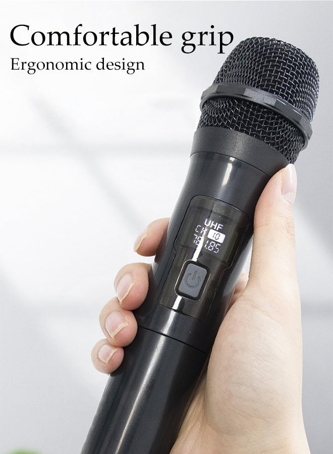 DUNISO Wireless Microphone,Metal Professional UHF Cordless Dynamic Mic,Universal Portable Handheld Dynamic Microphone,with Rechargeable Receiver,Plug and Play,Shockproof and Durable,for Amplifier, PA System, Singing Karaoke Machine,160 ft Range - Image 4