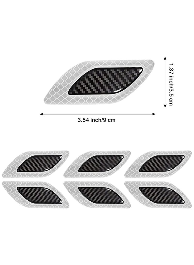 SYOSI 6pcs Car Warning Safety Reflective Stickers DIY Body Stickers Decorative Reflective Bumper Stickers, Car Crash Strips, Fender Reflective Stickers White - Image 2