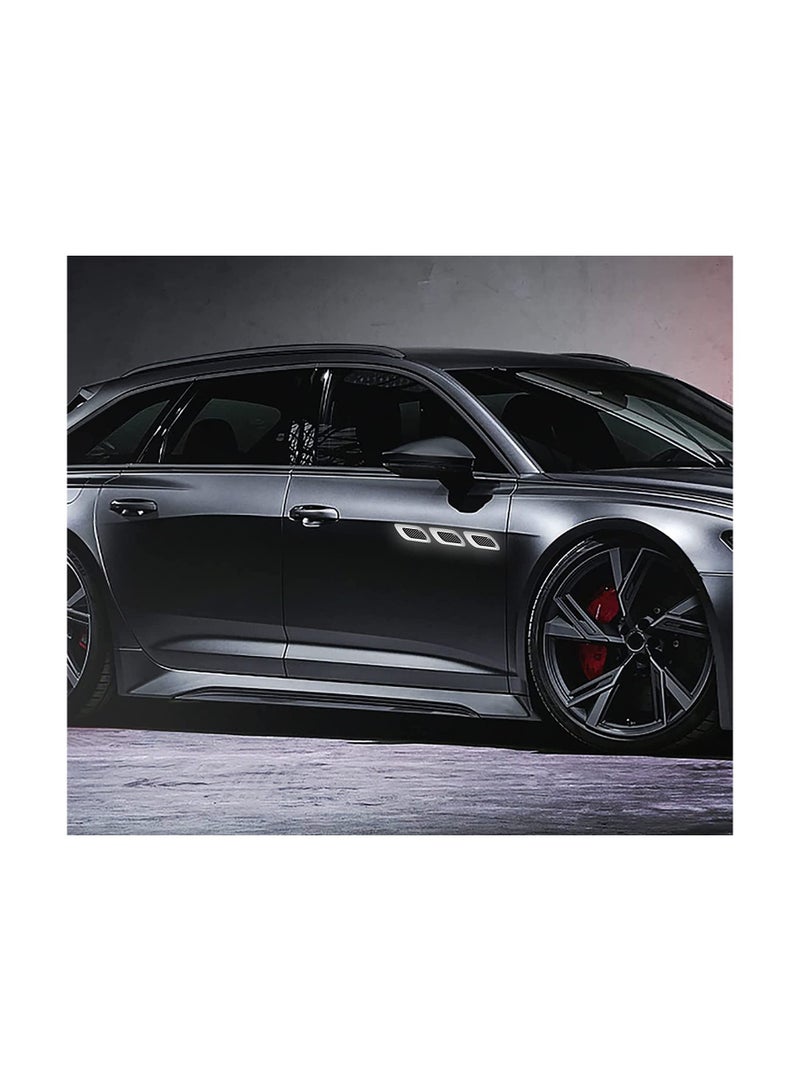 SYOSI 6pcs Car Warning Safety Reflective Stickers DIY Body Stickers Decorative Reflective Bumper Stickers, Car Crash Strips, Fender Reflective Stickers White - Image 4