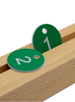 KASTWAVE Plastic ID Number Tags, Engraved Tags Key Tags Without Key Rings for Locker Dorm Hotel Bar Restaurant Club Restaurant Table Numbers (1-50, Green)  - Image 4