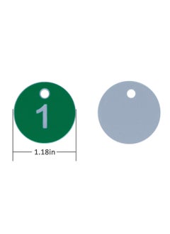 KASTWAVE Plastic ID Number Tags, Engraved Tags Key Tags Without Key Rings for Locker Dorm Hotel Bar Restaurant Club Restaurant Table Numbers (1-50, Green)  - Image 2