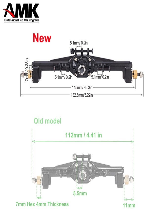 AMK 216.4g Brass TRX4M Axle, Extended 20mm TRX4M Portal Axle, TRX4M Brass Axle with Two Servo Mount Options, for 1/18 RC CrawlerCar TRX4M Axle Upgrade Parts - Image 4