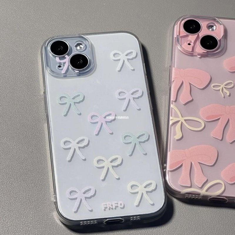 Small Fresh Bow Suitable for Apple 16Promax Fine Hole Soft Shell 13 14 15 Cartoon Style 16Pro 11 - Image 3