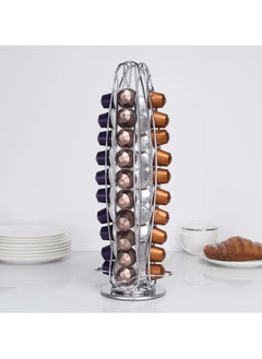 OASISWJ OASISWJ Coffee Capsule Stand, 40-Capsule Capacity, Chrome Finish, Coffee Pod Holder, Kitchen Organizer  - Image 1