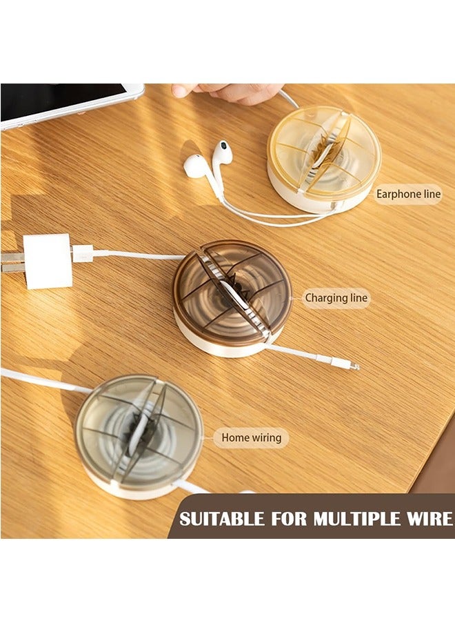 JCB CHIC Portable Cable Organizer, 2 Pcs Mini Rotatable Cable Management for Wrapping Data Cable, Headphone Cable, Cord and Wire, Large Capacty Cable Winder for Office, Home - Image 2