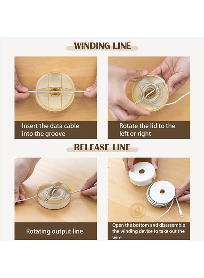 JCB CHIC Portable Cable Organizer, 2 Pcs Mini Rotatable Cable Management for Wrapping Data Cable, Headphone Cable, Cord and Wire, Large Capacty Cable Winder for Office, Home - Image 3