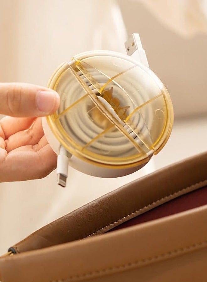 JCB CHIC Portable Cable Organizer, 2 Pcs Mini Rotatable Cable Management for Wrapping Data Cable, Headphone Cable, Cord and Wire, Large Capacty Cable Winder for Office, Home - Image 1