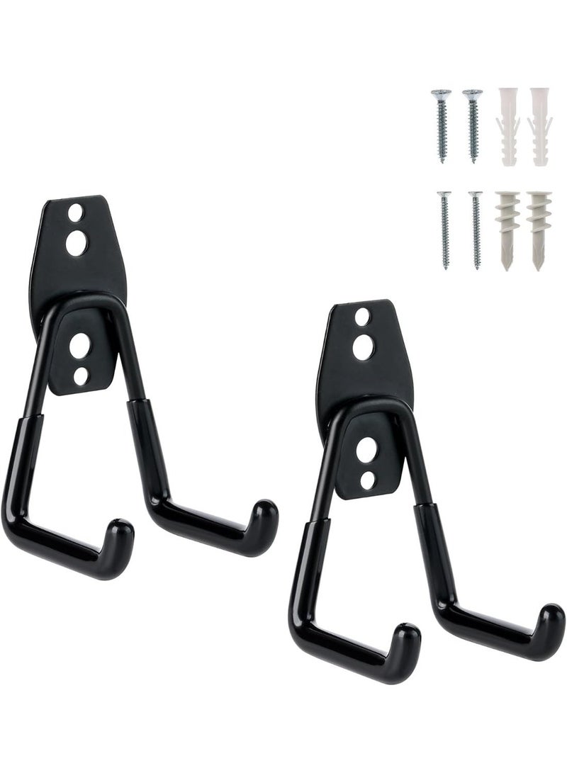 2-Pack Heavy Duty Utility Garage Hooks - Wall Mount Hanging Storage for Garden, Ladders, Bikes - Organizers for Small Tools - Image 1
