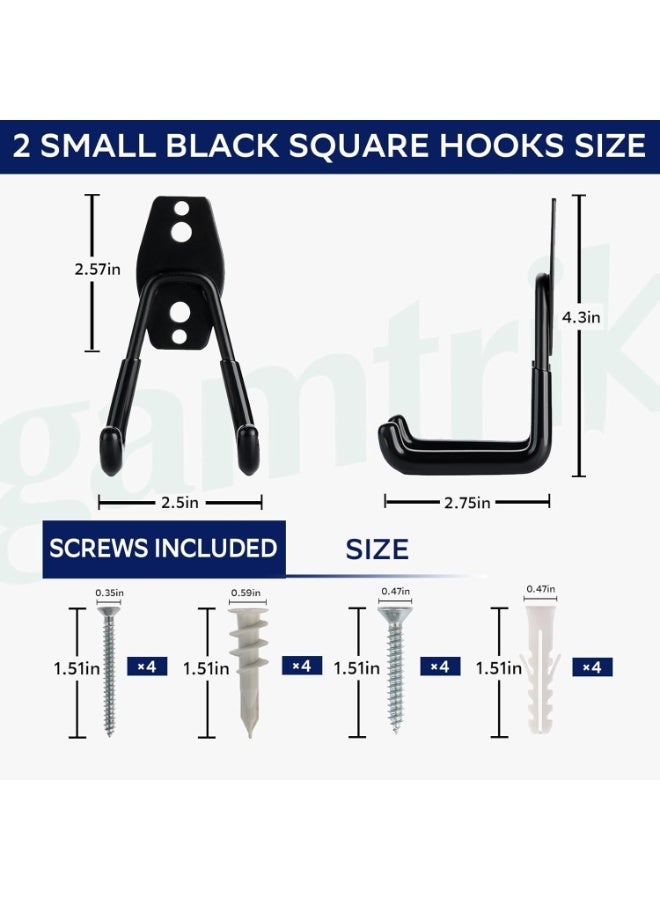 2-Pack Heavy Duty Utility Garage Hooks - Wall Mount Hanging Storage for Garden, Ladders, Bikes - Organizers for Small Tools - Image 2