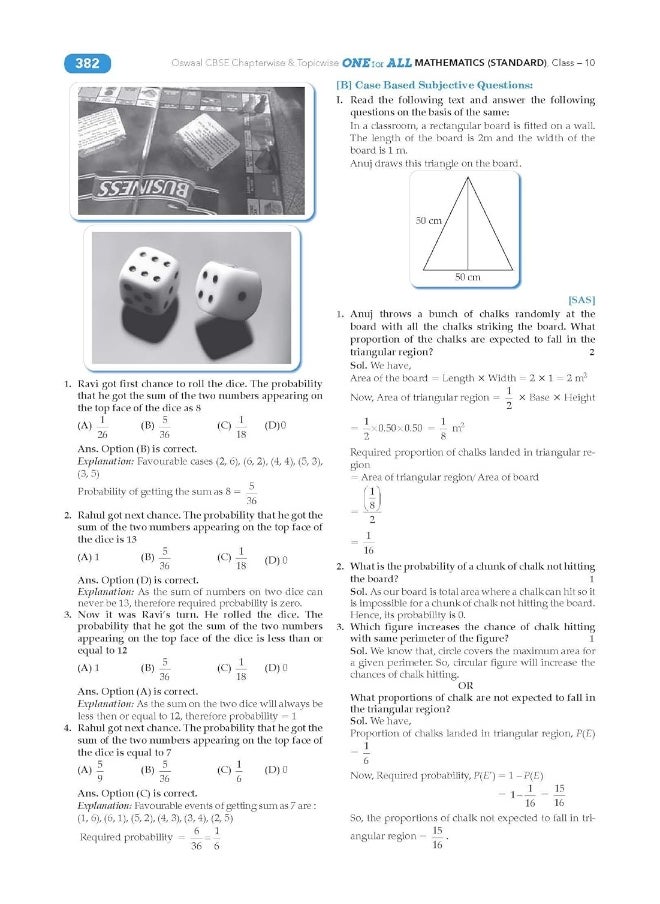 Oswaal CBSE & NCERT One for All Class 10 Mathematics (Standard) |With Topic Wise Notes For 2025 Board Exam