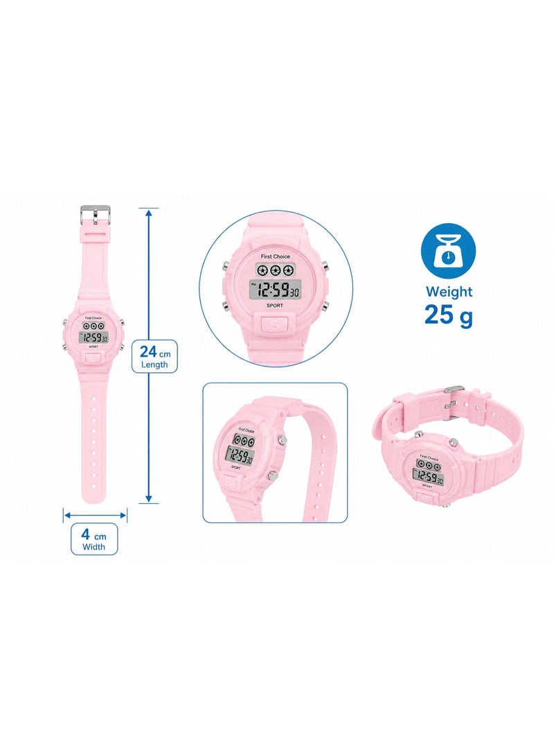 First Choice ساعة رقمية رياضية - خفيفة الوزن ومريحة جداً، 25 جرام، تصميم عصري بألوان متعددة. - Image 2