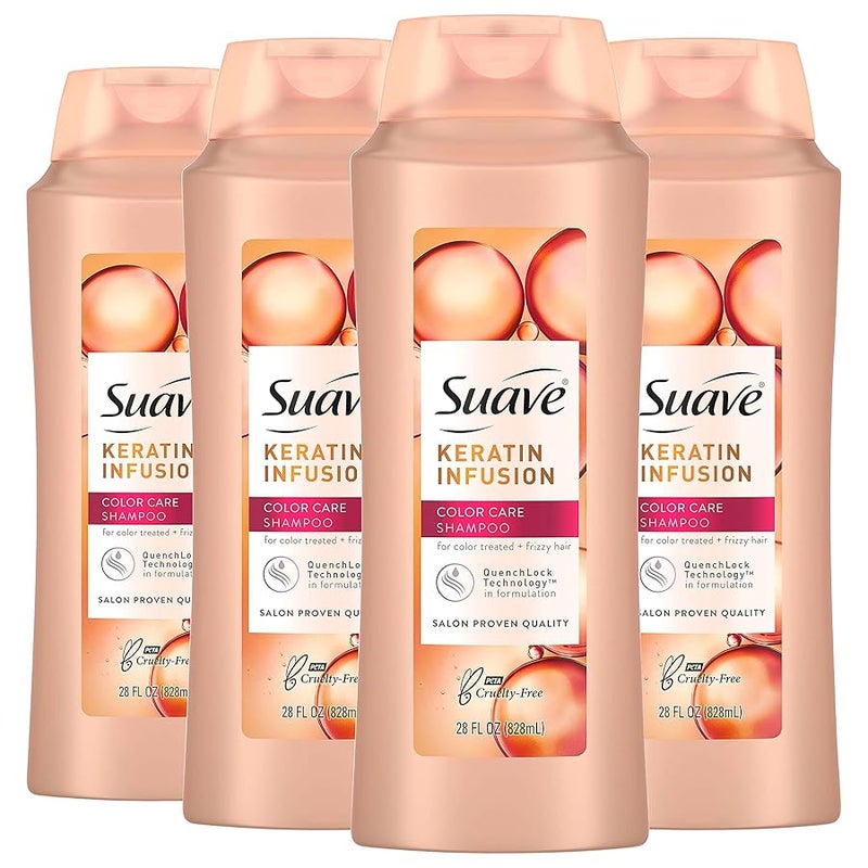 Suave Professionals Color Care Shampoo Shampoo for Color Treated Hair Keratin Infusion Color Protecting Shampoo 28 Ounce Pack of 4 - Image 1