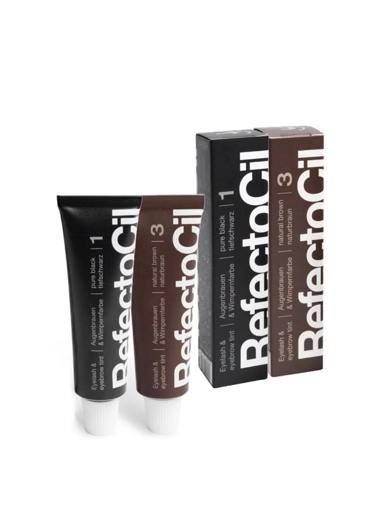 Refectocil Set・Black + Brown・Tint for Eyelashes, Eyebrow, Beard - Image 1