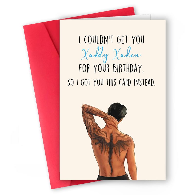 ICOOLYI Funny Birthday Card for Her, Bestie, Humorous Gift for Fantasy Book Lovers or Best Friends, Fourth Wing-Inspired Card - Image 1
