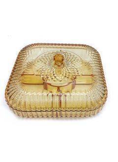 Tradeo Square Snack Serving Tray with Lid - Divided Serving Dishes Round Appetizer Platter - Removable Dried Fruit Organizer Plate for Candy Crackers Chips for Parties.  - Image 1
