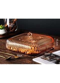 Tradeo Square Snack Serving Tray with Lid - Divided Serving Dishes Round Appetizer Platter - Removable Dried Fruit Organizer Plate for Candy Crackers Chips for Parties.  - Image 2
