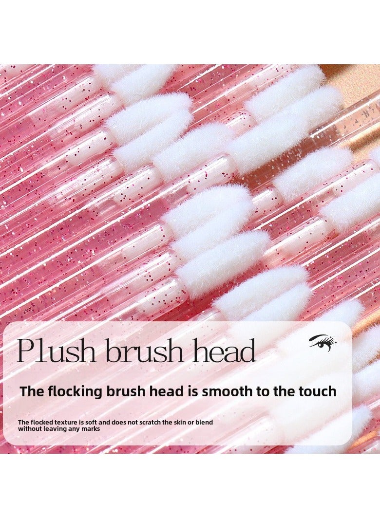 جلوسكي 50 قطعة ماكياج تطبيق مجموعات التجميل ، فرشاة مسحة القطن الصغيرة القابلة للتصرف ، أحمر الشفاه لامع العصا تطبيق لتطبيق أحمر الشفاه ، تنظيم الحاجب (الوردي) - Image 2