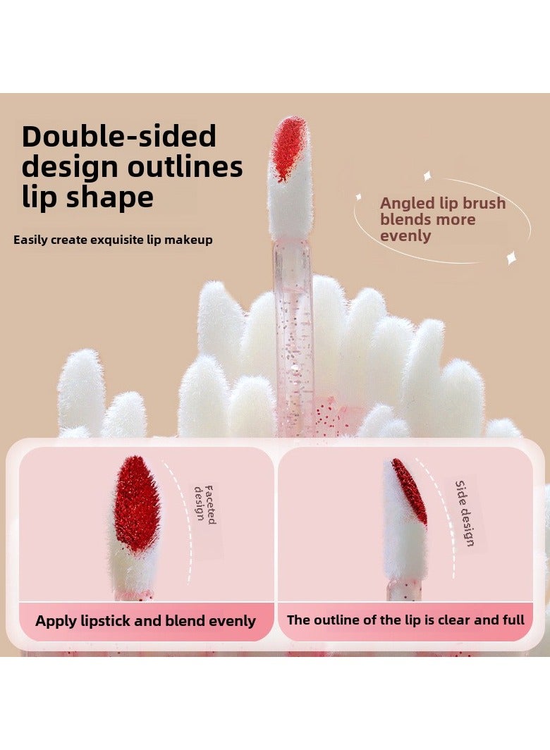 جلوسكي 50 قطعة ماكياج تطبيق مجموعات التجميل ، فرشاة مسحة القطن الصغيرة القابلة للتصرف ، أحمر الشفاه لامع العصا تطبيق لتطبيق أحمر الشفاه ، تنظيم الحاجب (الوردي) - Image 4