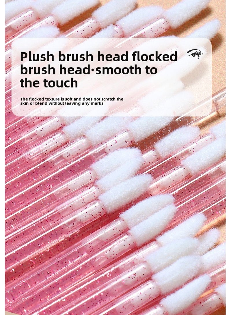 جلوسكي 50 قطعة ماكياج تطبيق مجموعات التجميل ، فرشاة مسحة القطن الصغيرة القابلة للتصرف ، أحمر الشفاه لامع العصا تطبيق لتطبيق أحمر الشفاه ، تنظيم الحاجب (الوردي) - Image 5